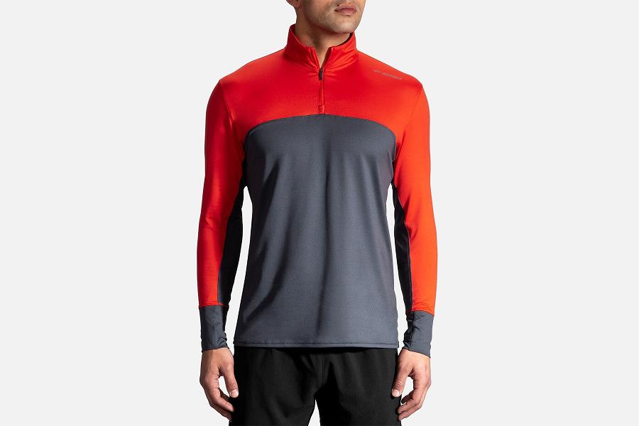 Brooks Dash Men Athletic Wear & Running Hoodie Grey HBX231647